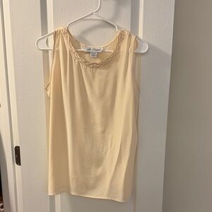 Chic Cream 100% Silk Sleeveless Blouse